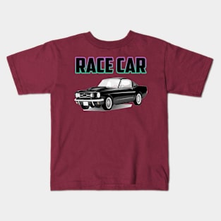 vintage race car black vintage collection Kids T-Shirt